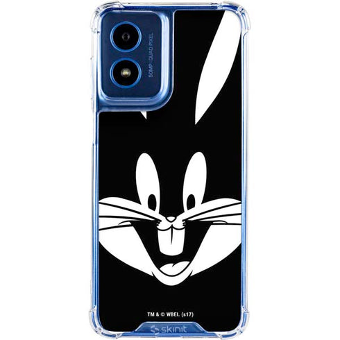 Looney Tunes Bugs Bunny Plain Black and White Moto G 5G (2024) Clear Case